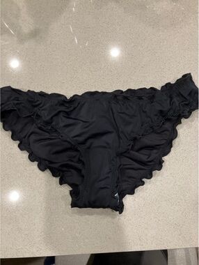NWT Sundazed Black Ruffled Bikini Bottoms Size M